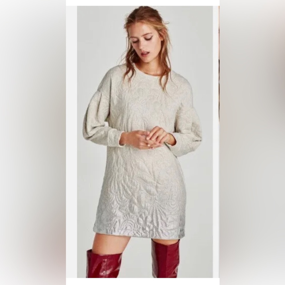 NWT Zara Shimmer Sweater Dress Size S
